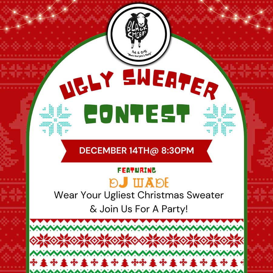 Black Sheep Christmas Ugly Sweater Contest 2024